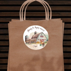 Rustikales Landpferd Geburtstag Vielen Dank Runder Aufkleber