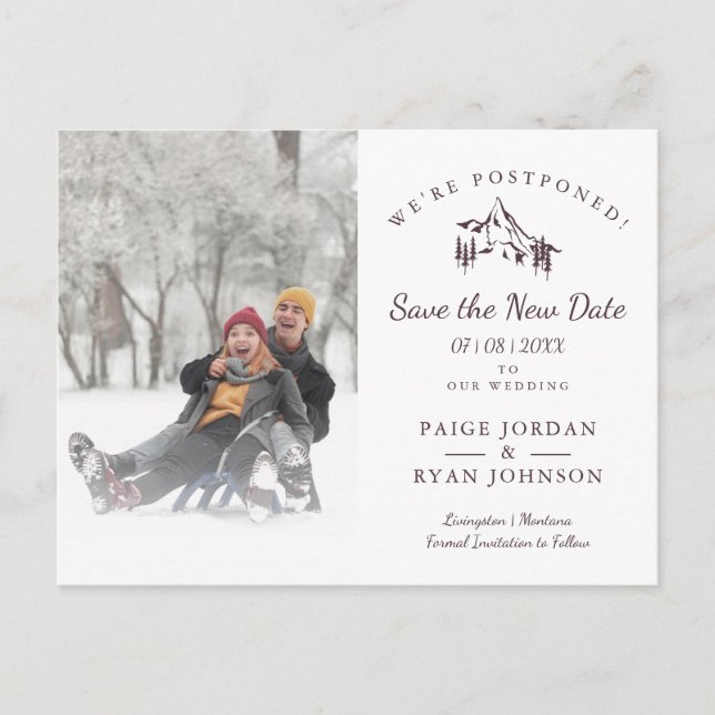 Rustikales Landschaftsgebirge Foto ändern Datum Postkarte (Vorderseite)