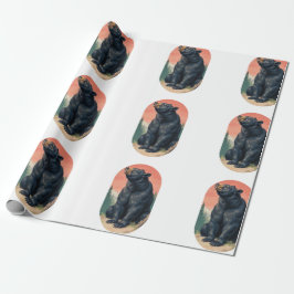 Rustikales Landvolk-Volkskunst-Bär-Wrap-Papier  Geschenkpapier