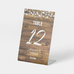 Rustikales Landwald Twinkle Lights Sockelschild