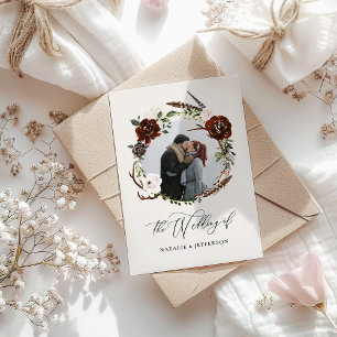 Rustikales Laub und Ameise Save the Date Ankündigung