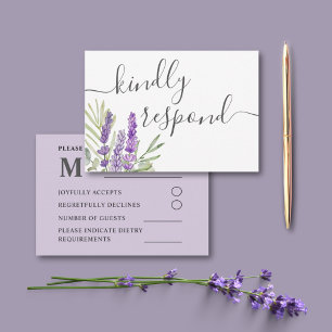 Rustikales Lavendel und Eukalyptus Wedding RSVP