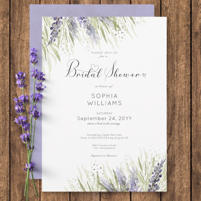 Rustikales Lavendel- und Sage-Brautparty Einladung (Rustic Lavender & Sage Bridal Shower Invitation)