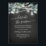 Rustikales Leaf Chalkboard Weihnachtsfest Party Einladung<br><div class="desc">Hübscher Rustikale Weihnachtseinladungen im Kleinen Bayleigh Store!</div>