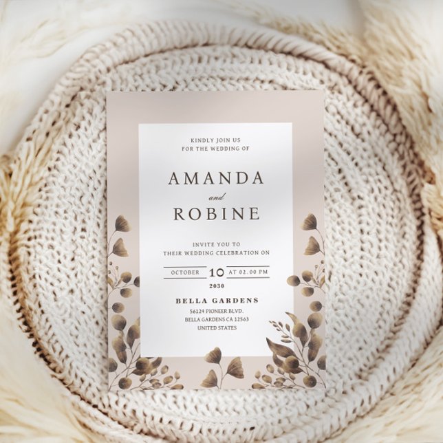 Rustikales Leaf-Hochzeitsfest Einladung (Von Creator hochgeladen)