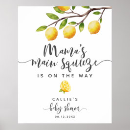 Rustikales Lemon Summer Baby Dusche Begrüßungszeic Poster