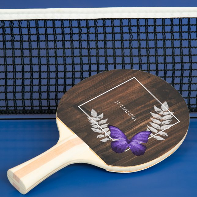Rustikales Lila Butterfly Ping Pong Paddle Tischtennis Schläger (InSitu)