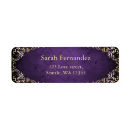 rustikales Lila Goldrahmen-Etikett