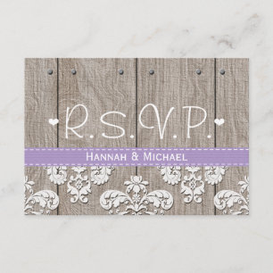 Rustikales Lila Hydrangea-Hochzeit-RSVP-Antwortkar RSVP Karte