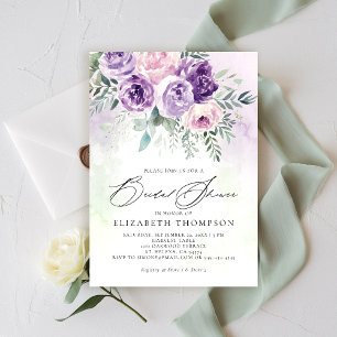 Rustikales Lila Lavendel Lilac Brautparty Einladung