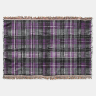 Rustikales lila schwarzes Tartan-Muster Decke
