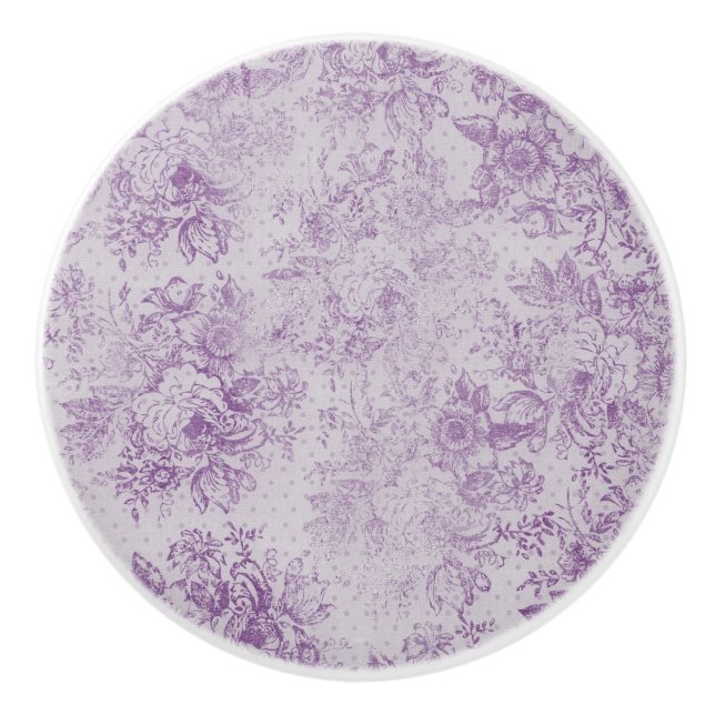 rustikales Lila, Shabby Chic, blasser Lavendel mit Keramikknauf (Vorderseite)