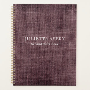 Rustikales Lila Wine Linen Texture Business Design Planer