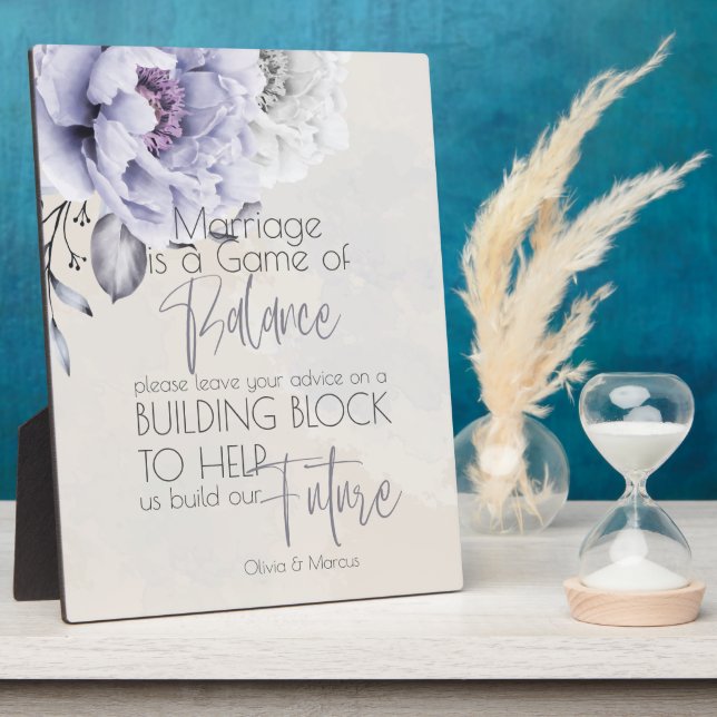 Rustikales Lilac und Alabaster Peony Floral Fotoplatte (Seite)