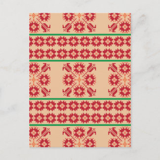 Rustikales, litauisches Design der orangefarbenen Postkarte