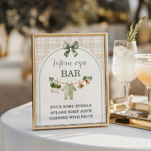 Rustikales 'Locally Grown Baby Shower Mom-osa Bar' Poster