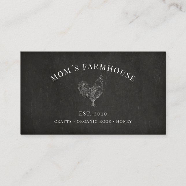 Rustikales Logo auf der Tafel Visitenkarte (Vorderseite)