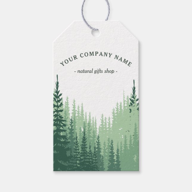 Rustikales Logo für den Pinienwald Geschenkanhänger (Vorderseite)