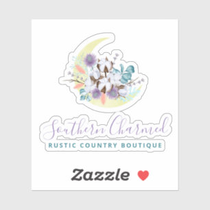 Rustikales Logo für Südländer Baumwollflorenmoon Aufkleber