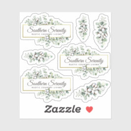 Rustikales Logo für Südliche Wasserfarbe Cotton 3- Aufkleber