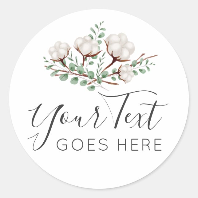 Rustikales Logo für Südwolle Blume Grünes Folio Runder Aufkleber (Vorderseite)