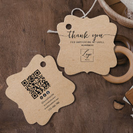 Rustikales Logo Kraft Handgemacht mit Liebe Danke Geschenkanhänger