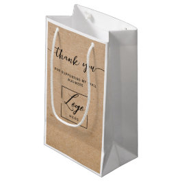 Rustikales Logo Kraft Handgemacht mit Liebe Danke Kleine Geschenktüte