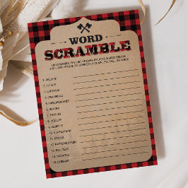 Rustikales Lumberjack Buffalo Kariert Game Word Sc