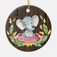 Rustikales Mädchen Elephant Babydusche Rosa