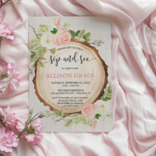 Rustikales Mädchen schluchzen und sehen sich grün- Einladung