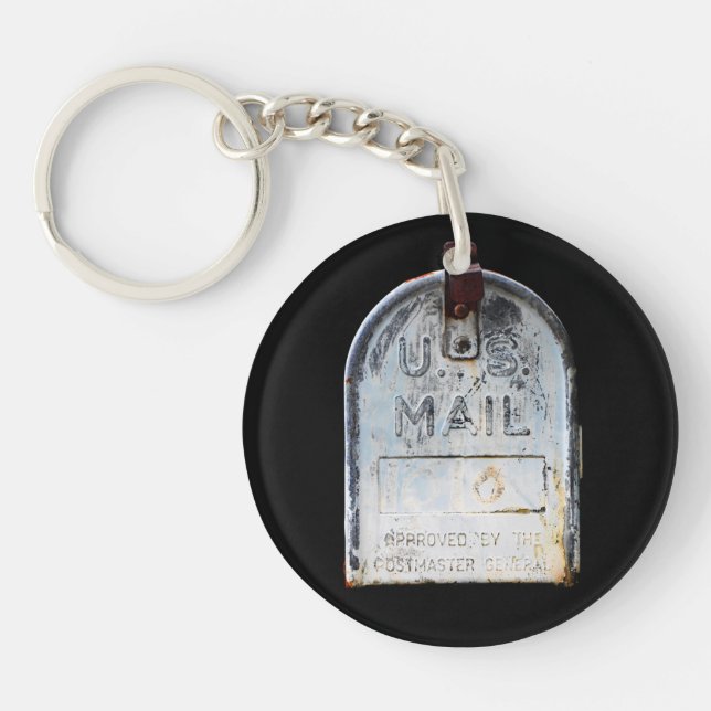 Rustikales Mailbox-Portrait Akryllischer Schlüssel Schlüsselanhänger (Vorderseite)