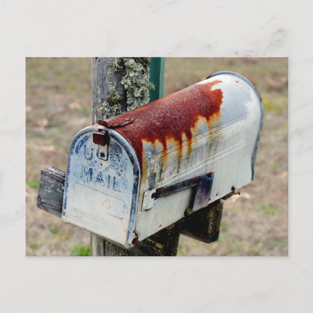 Rustikales Mailbox-Portrait Postkarte (Vorderseite)