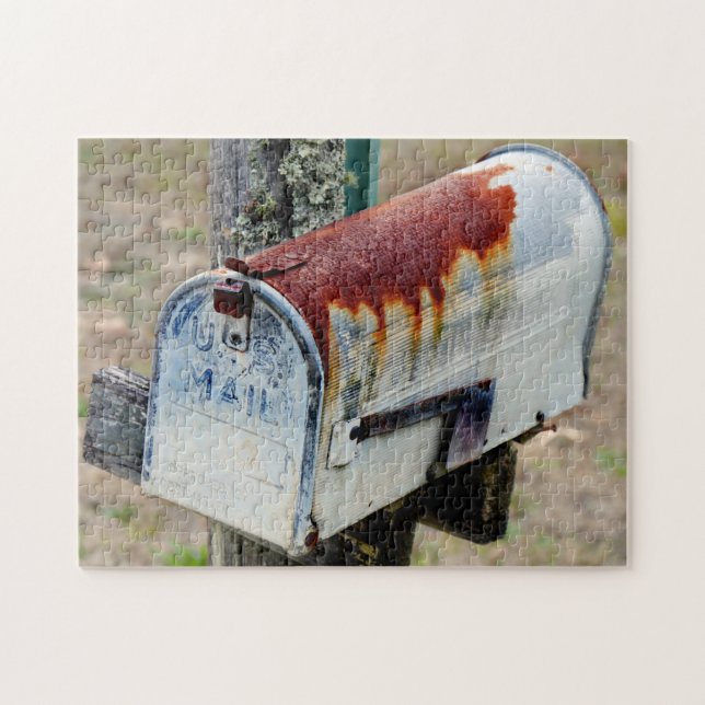 Rustikales Mailbox-Portrait Puzzle (Horizontal)