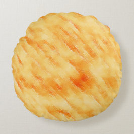 Rustikales Mango-Gelb wie strukturierte Malerei Rundes Kissen
