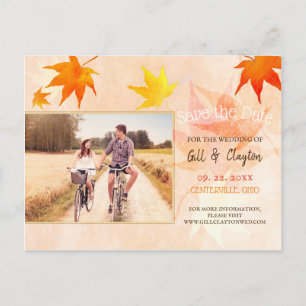 Rustikales Maple Wedding Foto Save the Date Postkarte