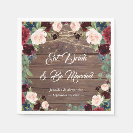 Rustikales Marsala Wedding Eat Drink & Be Verheira Serviette