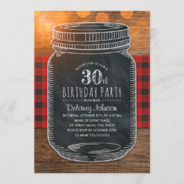 Rustikales Mason Jar Hinterhof 30. Geburtstag Part Einladung