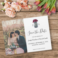 Rustikales Mason jar Monogramm Foto Save the Date