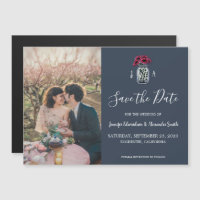 Rustikales Mason jar Monogramm Foto Save the Date