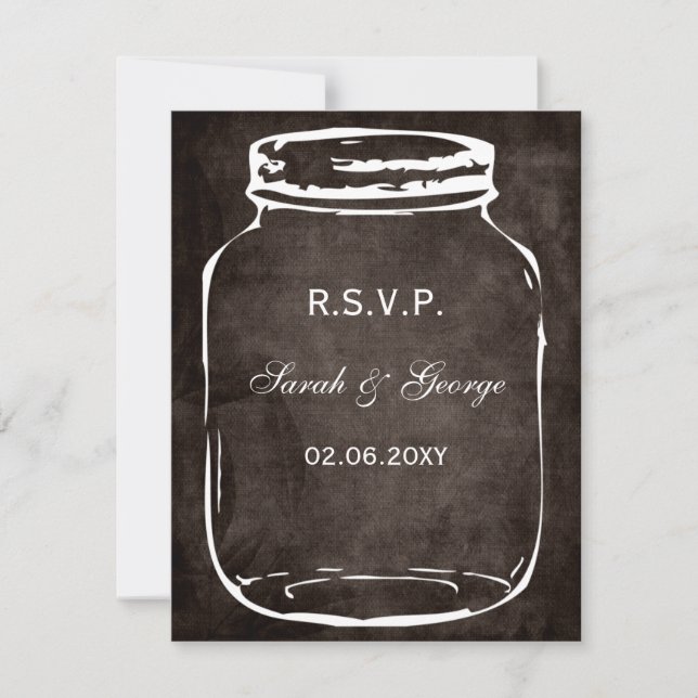 rustikales Maurerschiff Hochzeit Rsvp (Vorderseite)
