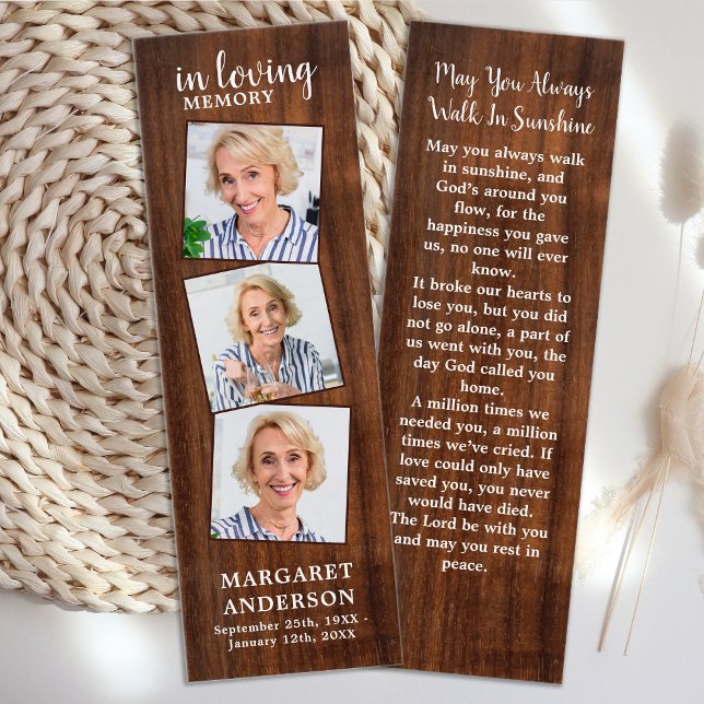 Rustikales Memorial 3 Foto Beerdigung Gedicht Lese (Von Creator hochgeladen)