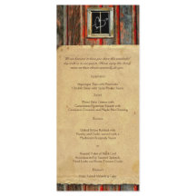 Rustikales Menü "Barn Wood Graffiti Heart Wedding"