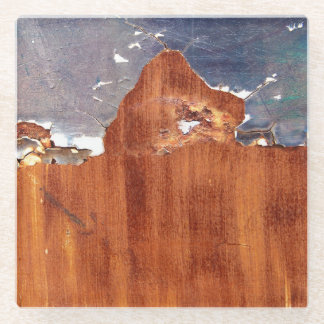 Rustikales Metall: Vintage Eisenstruktur. Glasuntersetzer