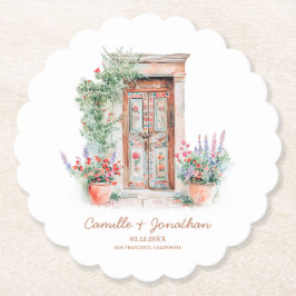 Rustikales Mexiko Hochzeit Personalisierten Papier Untersetzer