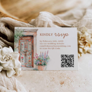 Rustikales Mexiko Hochzeit QR Code UAWG RSVP Karte