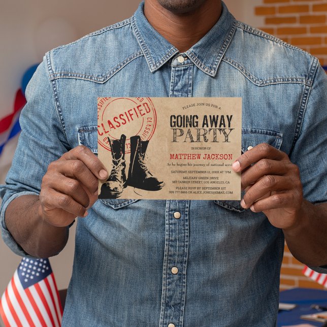 Rustikales Militär geht weg Party | Abschied Einladung (Von Creator hochgeladen)