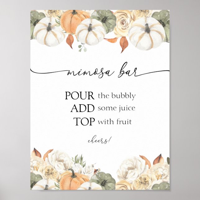 Rustikales Mimosa Bar Sign Poster (Vorne)