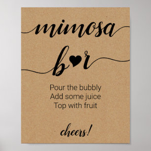 Rustikales Mimosa Bar Sign Wedding Poster