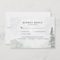 Rustikales Minimalistisch Wedding RSVP | Aquarellk