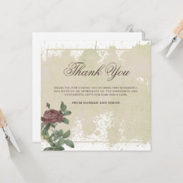 Rustikales Minimalistisches Burgund Danke Karte